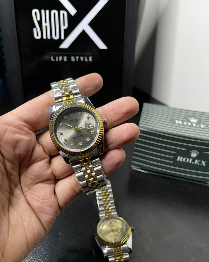 Rolex Gold Plated Dual Shade  Watches
