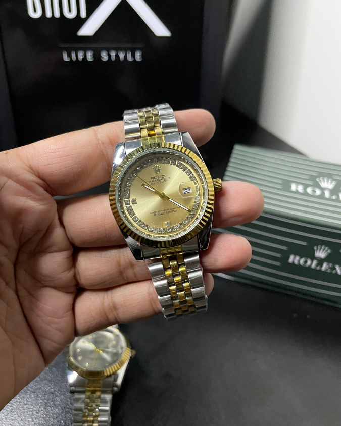 Rolex Gold Plated Dual Shade  Watches